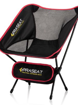 Praseat Pratik Çantalı Kırmızı Kamp Sandalyesi