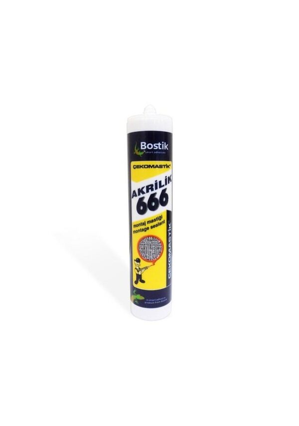 Bostik Çekomastik Akrilik 666 Montaj Mastiği Beyaz 500 Gr